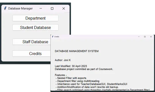 Database GUI Design