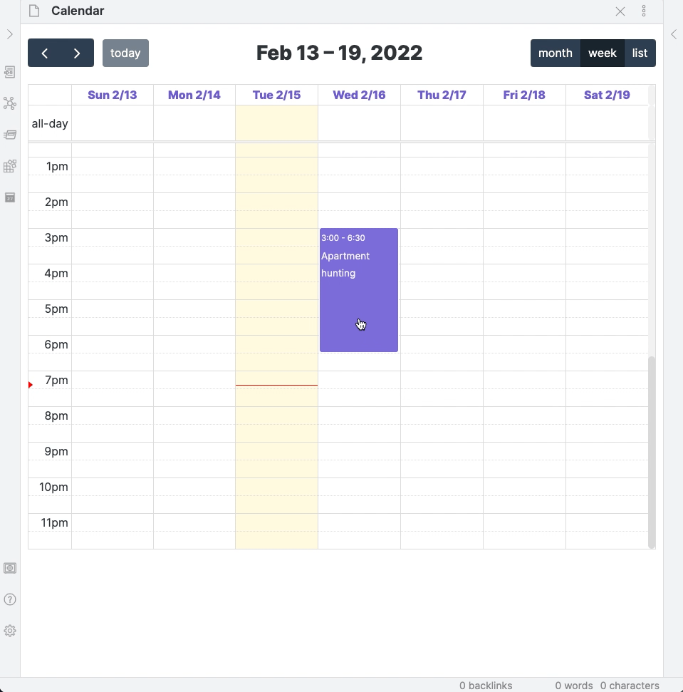 Creating an override by dragging a recurring event