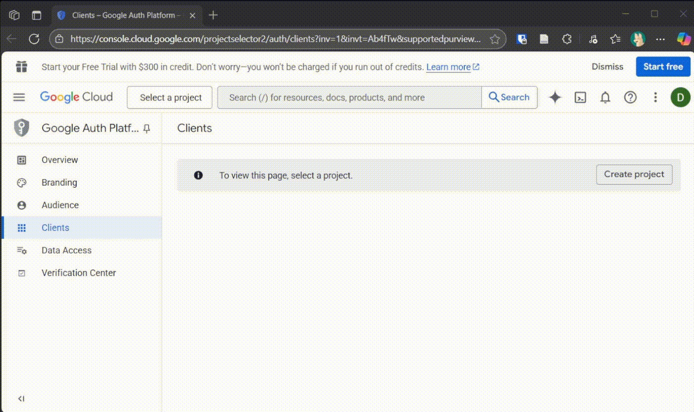 Google Console Project Setup