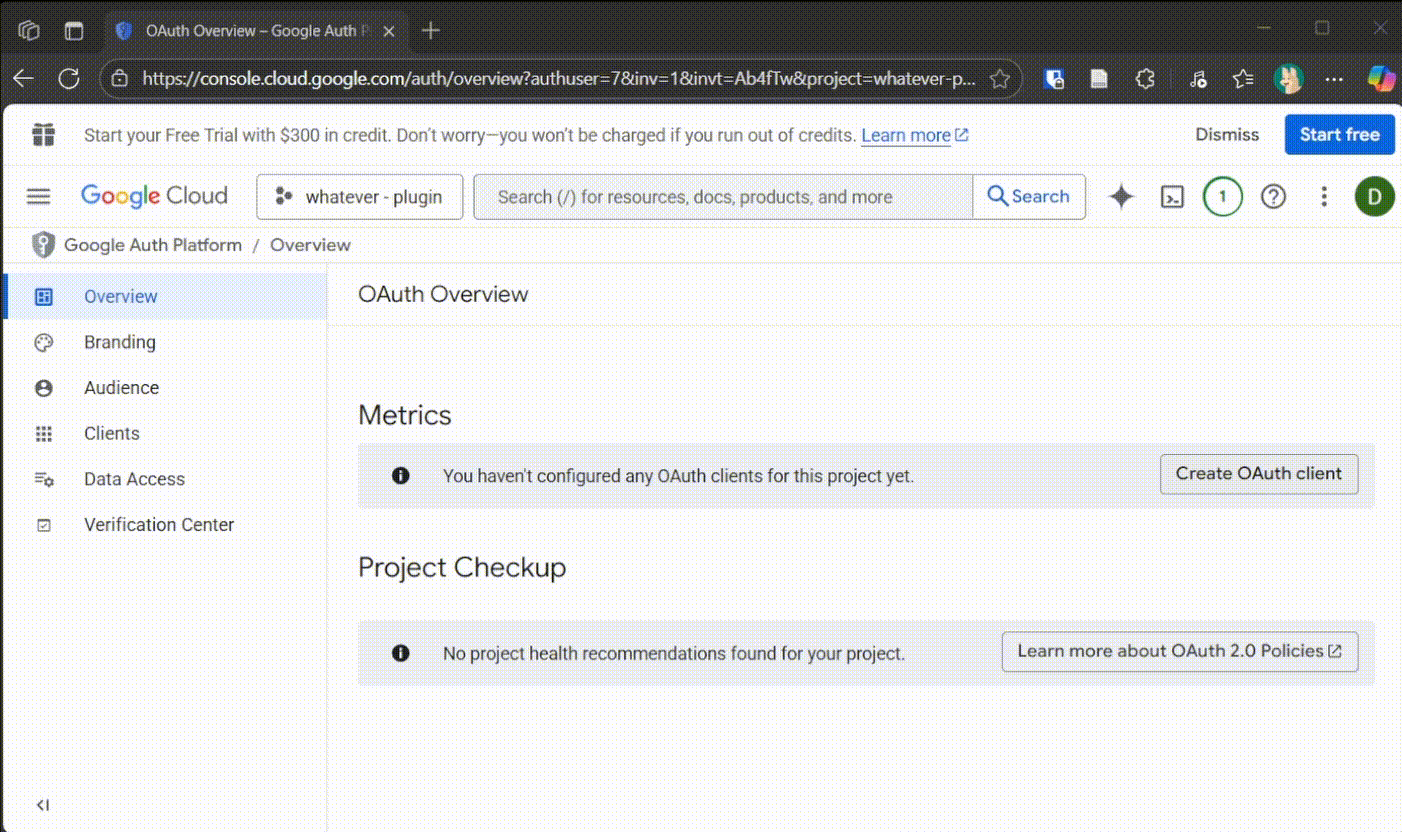 Create OAuth ID